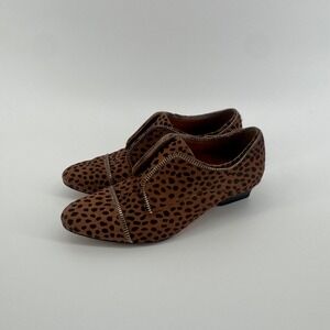 Rebecca Minkoff Leopard Calf Hair Kitten Heel Loafers Pointed Toe
